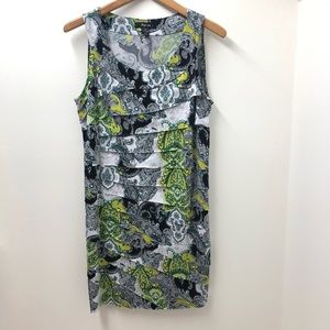 Stlye & Co Paisley Print Layered Rufflle  Dress M